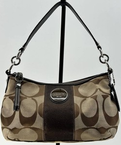 Vintage Coach Signature Stripe Demi Should Bag - F15111
