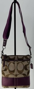Coach Signature Canvas Purple Crossbody Bag With Hangtag