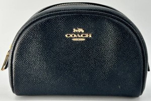 Coach Black Textured Zip Cosmetic Case