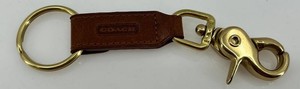 Coach Leather Keychain With Gold-Tone Lobster Clasp
