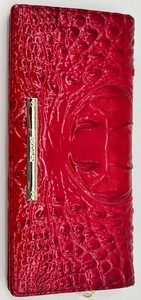 Brahmin Red Embossed Croc-Pattern Wallet