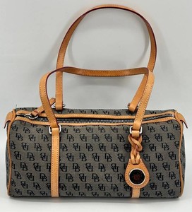 Dooney & Bourke Monogrammed Canvas Barrel Shoulder Bag