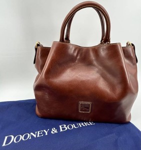 Dooney & Bourke Brown Leather Satchel Handbag With Shoulder Strap