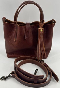 Go Forth Goods Avery Brown Leather Tote With Shoulder Strap