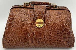 Amelia Berko Crocodile-Embossed Genuine Leather Handbag With 2 Straps