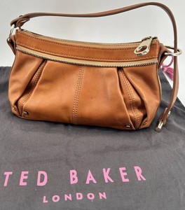 Ted Baker London Brown Leather Shoulder Bag with Dust Bag