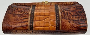 Brahmin Embossed Leather Clutch With Detachable Shoulder Strap