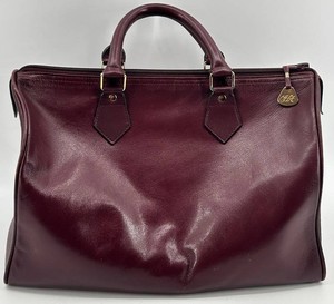 Saks Fifth Avenue Burgundy Structured Tote Bag