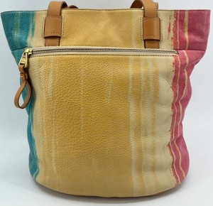 Perllina New York Multicolor Leather Tote Bag With Zip Pouch