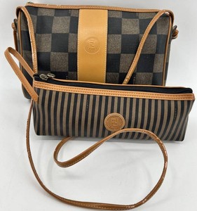 Fendi Roma Checkered Shoulder Bag & Pouch