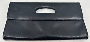 Hobo International Black Structured Handbag With Red Interior