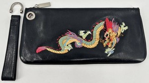 HOBO International Embroidered Dragon Zip Clutch With Strap
