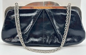 HOBO International Black Framed Chain-Handle Clutch Handbag