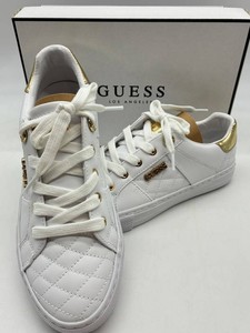 Guess Womens Quilted Gold-Accent Sneakers Size 7.5M