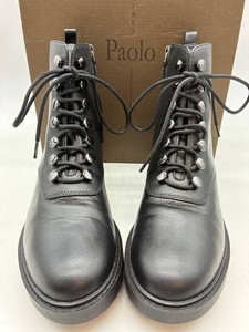 Paolo Womens Black Lace-Up Ankle Boots Size 8M