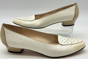 Salvatore Ferragamo JQU2154 Perforated Wedge Pumps Size 7 12 AA