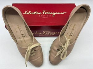 Salvatore Ferragamo Womens Tan Leather Wedge Shoes Size 6