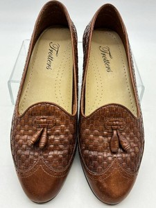 Trotters Brown Woven Leather Tassel Loafers Size 6 12