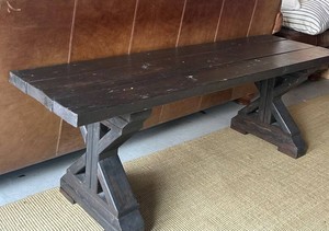 BP - Wood Bench - Rustic Plank Entryway Bench