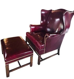 BP - Vintage Wingback Chair & Ottoman Set