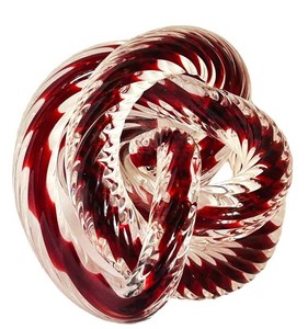 BP - Art Glass Sculpture - Fusion Z Red Twist Rope Knot