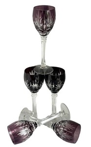 BP -Vintage Cut to Clear Crystal Wine Goblets