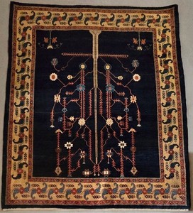 M -Vintage Persian Bakhtiari Area Rug - Symmetrical Tree of Life Design