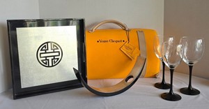 BP - Wine Cooler - Veuve Clicquot Traveler, Tray, Bottle Holder & 5 Glasses