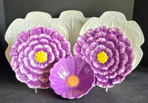 BP - Floral Plates & Bowl - Mikasa & Blue Sky Mixed Lot of 6