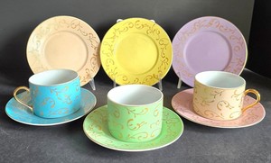 BP - Pastel Tea Set - Classic Coffee & Tea Plates & Mugs (Lot of 10)