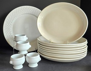 M - White Porcelain Tableware Mixed Lot - Buffalo 210, Apropos & Pillivuyt (14 Pieces)