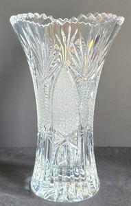 M - Vintage  Cut Crystal Trumpet Vase - American Brilliant