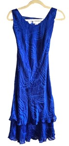 M - Womens Silk Blend Dress - Simply Silk SD026J Royal Blue Size S