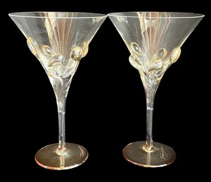 BP - Art Glass Martini Glasses - Ion Tamaian (Lot of 2)