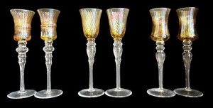 BP - Iridescent Amber Cordial Glasses (Lot of 6)