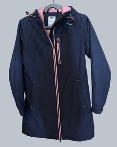 M - Womens Rain Jacket - Helly Hanson Blue & Pink Small Petite
