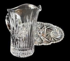 MT - Crystal Pitcher & Oval Dish -2-Piece Set