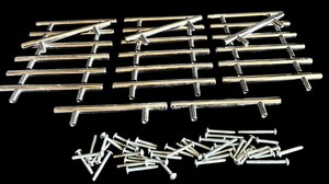 MT - Cabinet Drawer Pulls - Stainless Steel Bar Handles & Screws (Lot of 23)