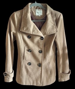 M - Womens Tan Double-Breasted Jacket - Thread & Supply XS