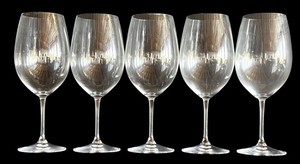 MT - Large Wine Glasses - Riedell Stemmed Glassware (Lot of 5)
