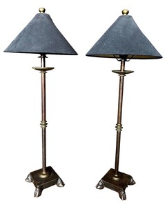 M - Table Lamps - Vintage Neoclassical Pair With Hoof-Form Feet