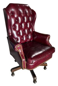 M - Vintage Leathercraft Tufted Executive Wing Back Office Chair