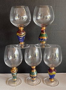 BP - Manorisms Ornate Decorated Stemware - 5 Glasses