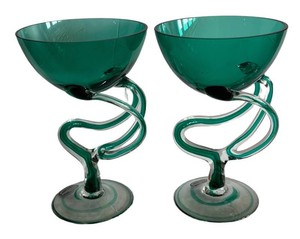 BP - Krosno Jozefina Art Glass Candle Holders