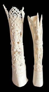EA - Two Balinese Bone Totem Sculptures
