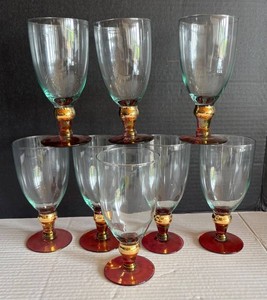BP - Pier 1 Amber Luster Water Goblet (Lot of 8)