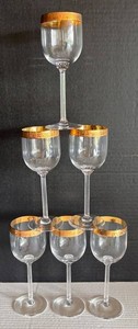 BP - Lenox Autumn Gold Rim Wine Glasses Lot of 6