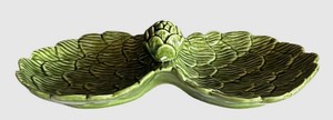 BP - Olfaire Ceramic Green Glaze Artichoke Serving Platter