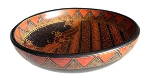 BP - Wooden Indonesian Javanese Batik Bowl