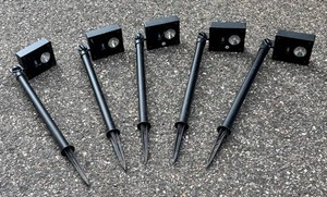 G - Set of Five Solar Pathway Lights - Black Outdoor Stake Lights